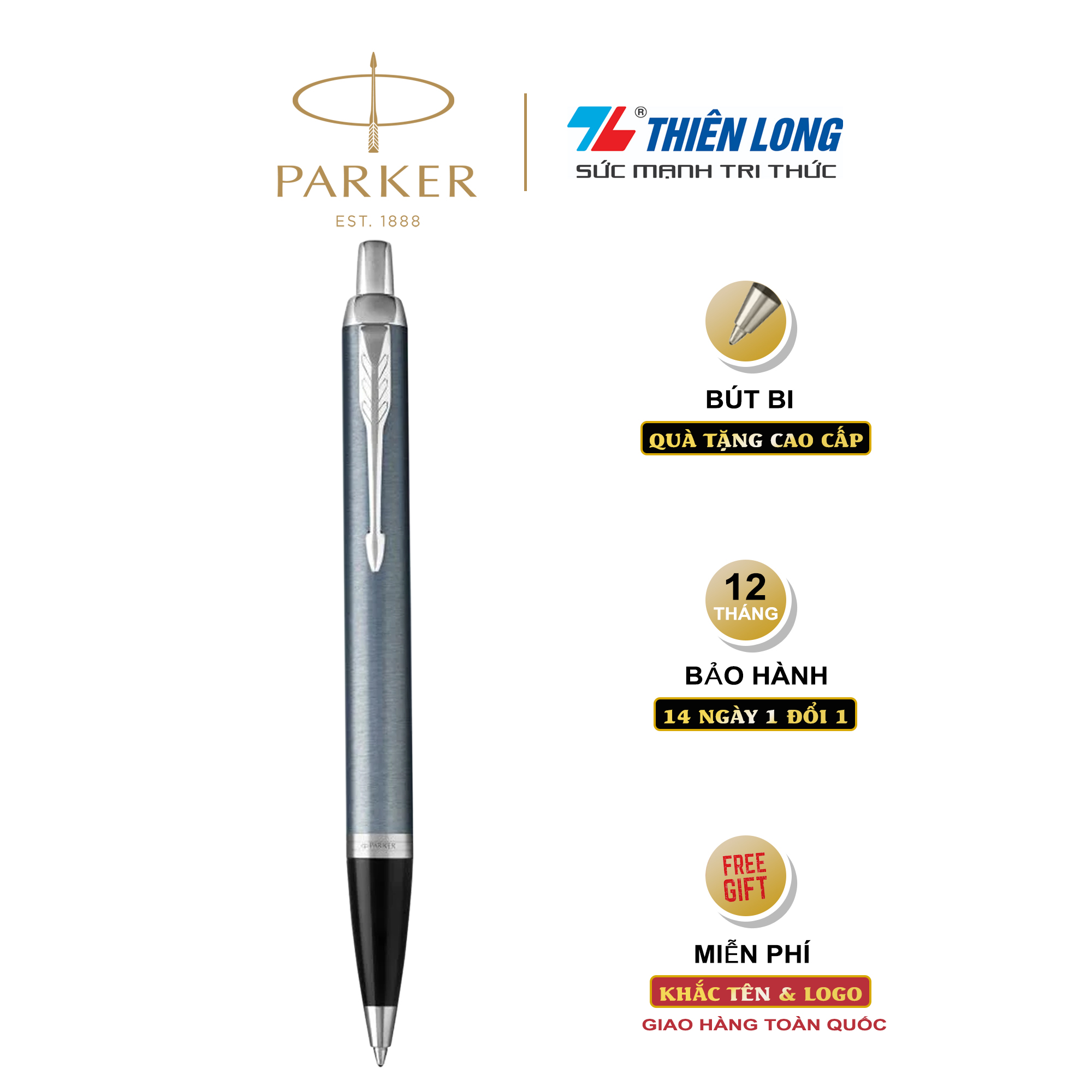 Bút bi cao cấp parker im đ-blue grey ct tb4-1975648