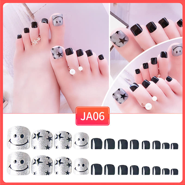 Bộ 24 Móng chân giả , nail giả C27 (kèm keo dán)