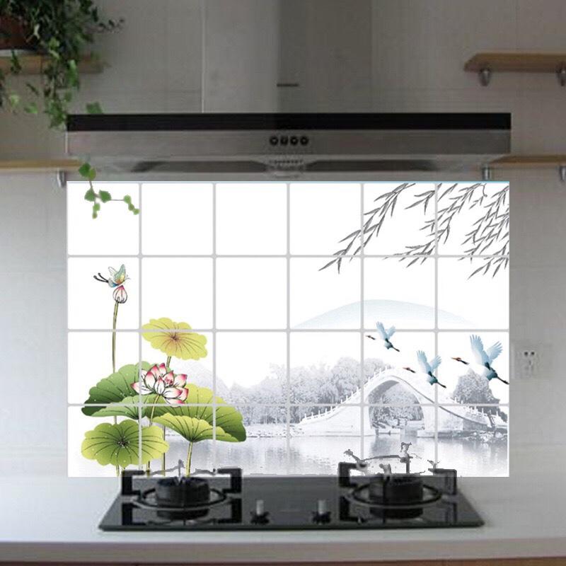 Decal dán bếp tráng nhôm - Hoa Sen