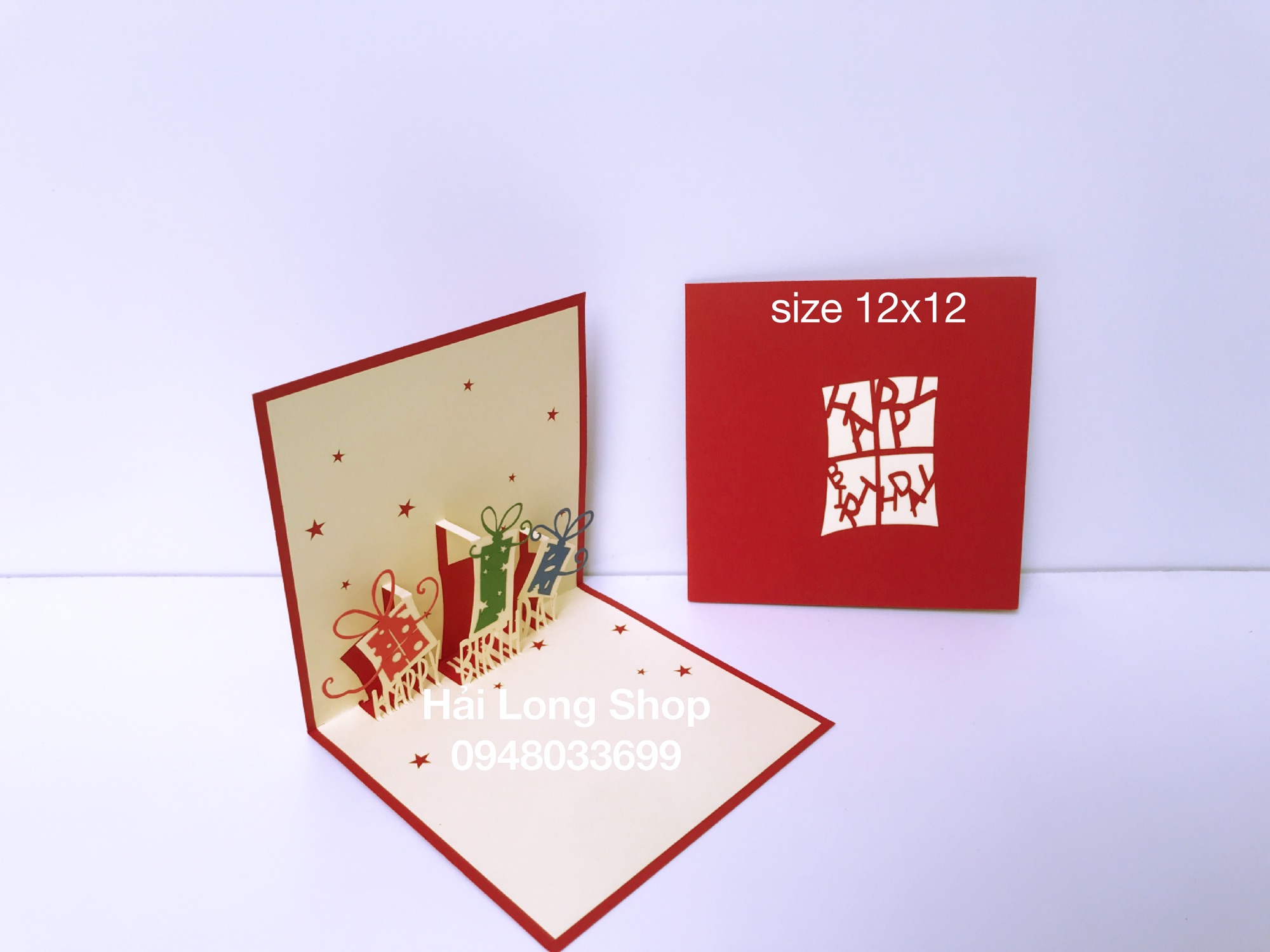 Hộp quà 4 - the gift - birthday - sinh nhật - thiệp 3d