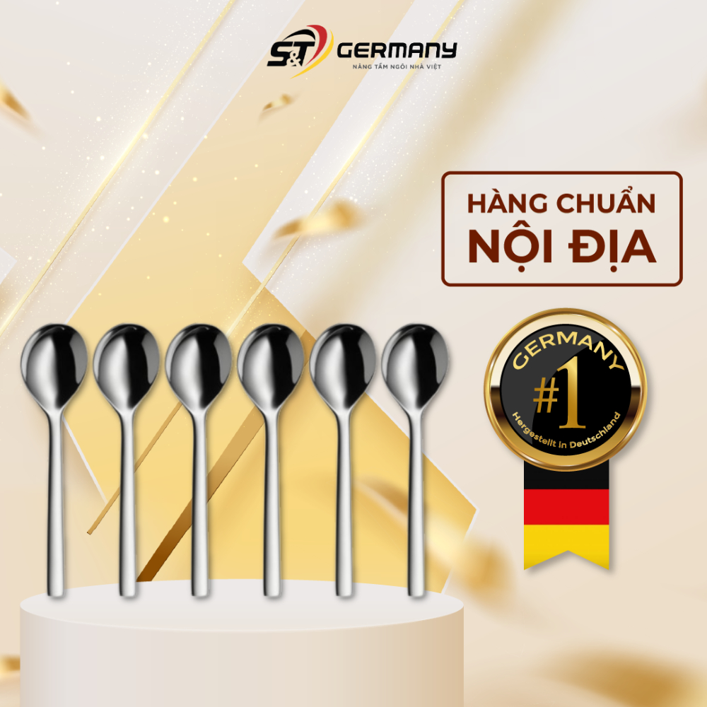 Set 6 thìa wmf ăn soup nuova nội địa đức thép không gỉ nhỏ gọn đa năng bền đẹp germaysnt 110038