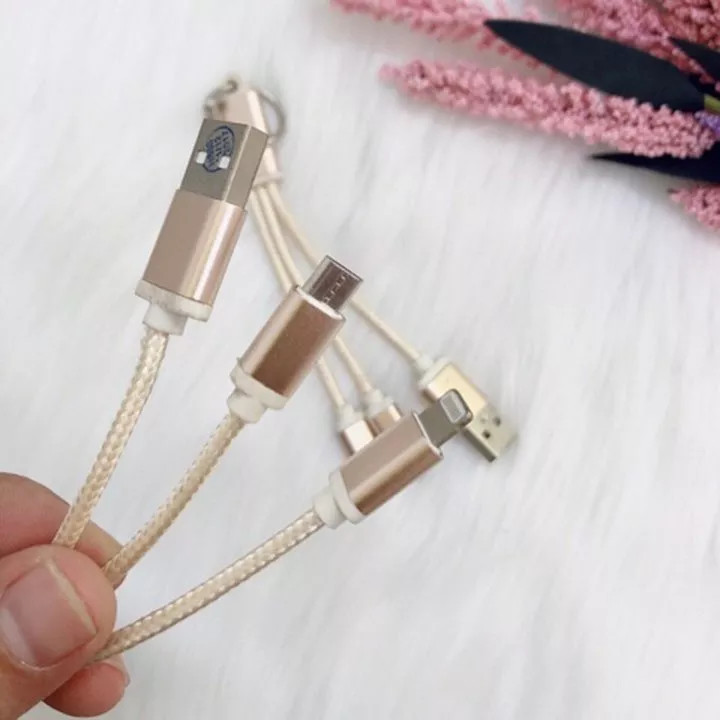 Móc khóa kiêm cáp sạc 3 đầu