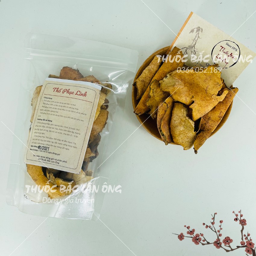 Thổ phục linh 100g, củ khúc khắc đỏ khô, thái lát mỏng, thơm, ngọt - Lãn Ông