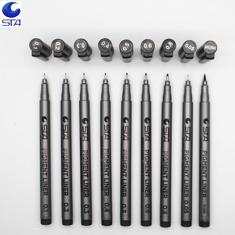 Bút Line, Bút Vẽ Nét Mỹ Thuật STA 9 Cây