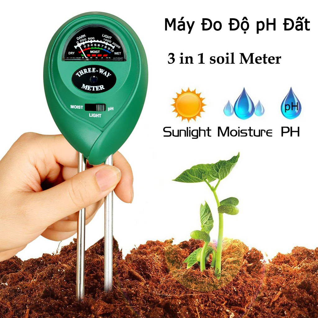 Máy đo đất, thiết bị đo PH đất 4-1 (PH, độ ẩm, ánh sáng, nhiệt độ) máy đo đất chính xác cao