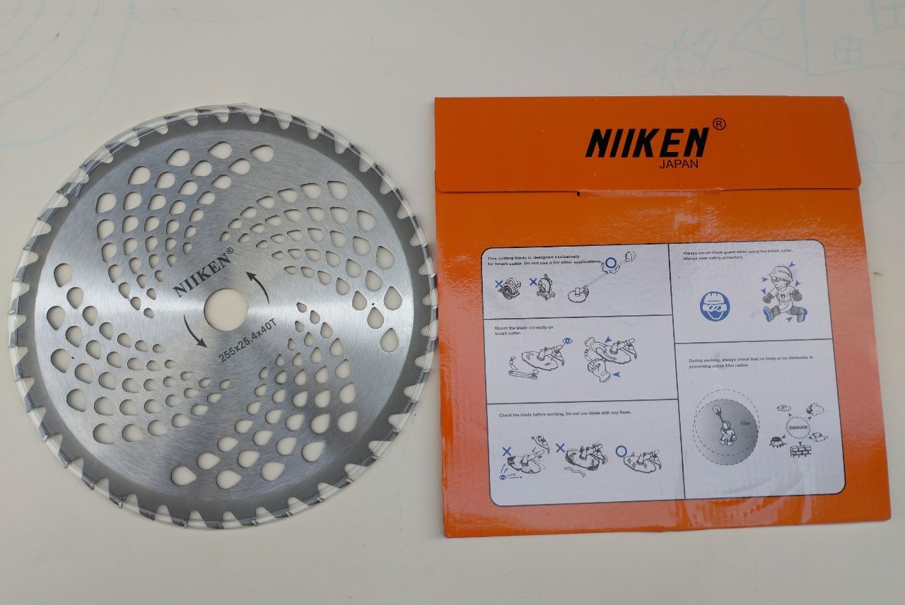 Lưỡi dao cắt cỏ tròn Niken 40T (Hợp kim, 40 răng, Đường kính 255mm)