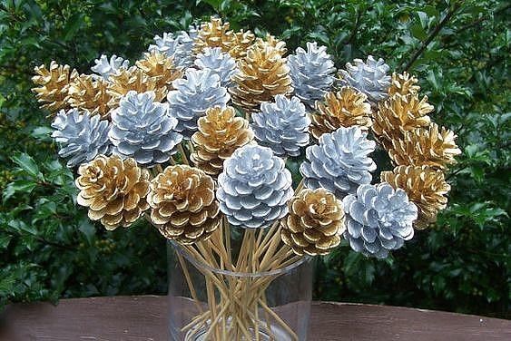 hoa khô - combo 10 quả thông khô - giáng sinh - noel