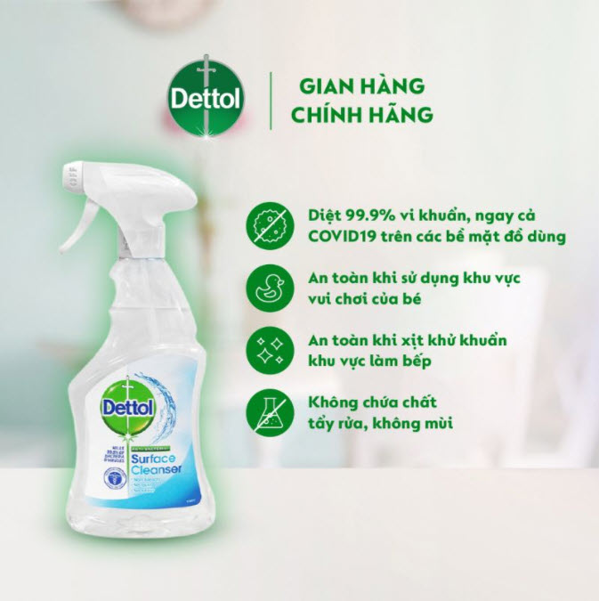 Combo 2 Chai Xịt Vệ Sinh Bề Mặt Dettol 500ml