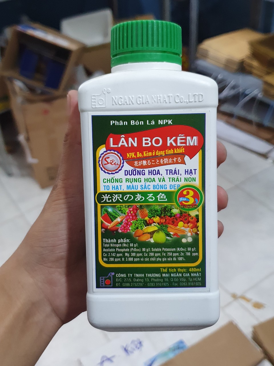 [HCM]Phân Bón Lá NPK LÂN BO KẼM Chai 480ml - B3.1004