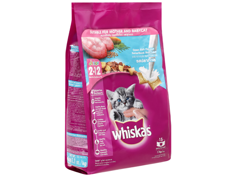 Thức Ăn Cho Mèo Con Whiskas Vị Cá Biển Và Sữa(450g)