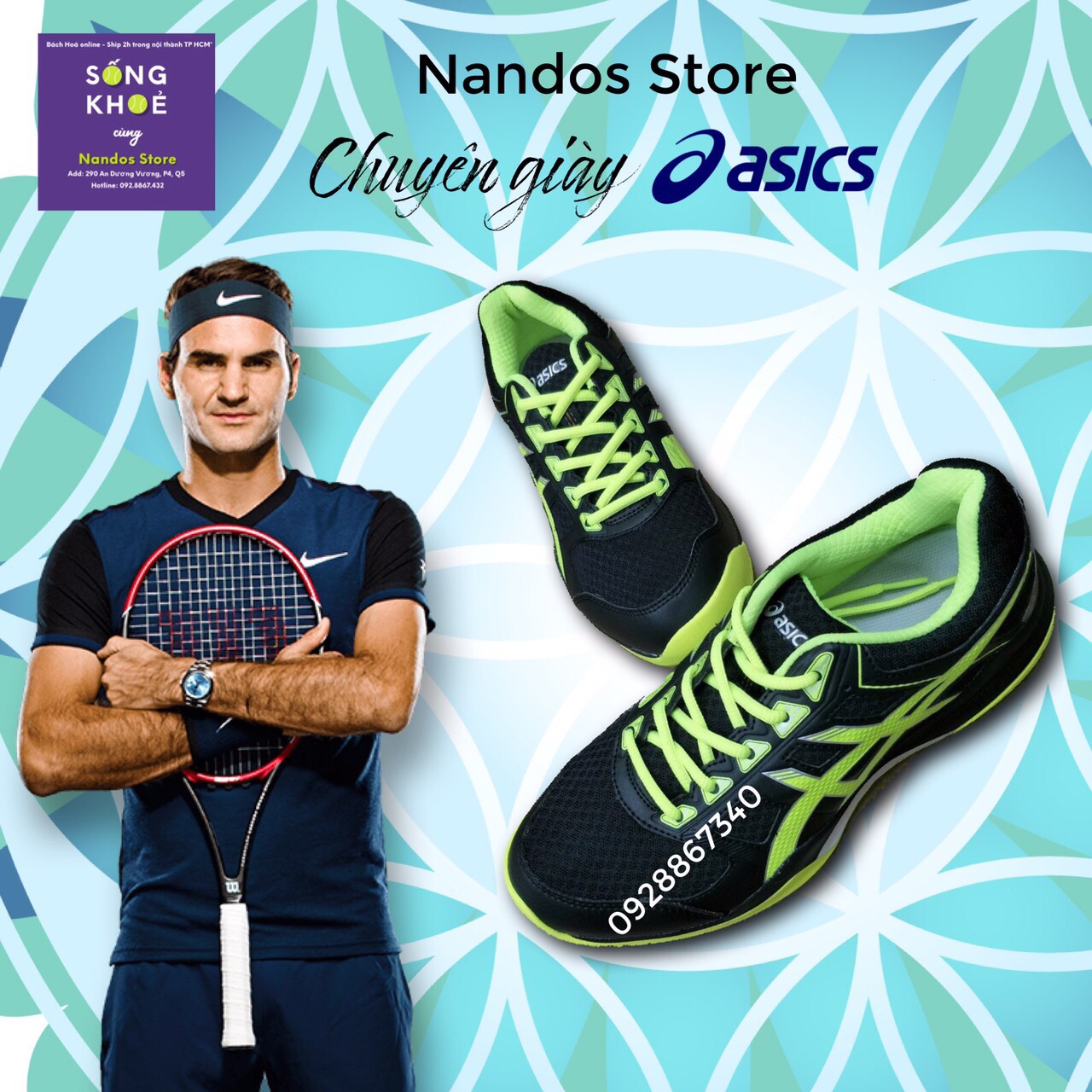 [HCM][GIẢM GIÁ 25%] GIÀy TENNIS A SICS DJOKOVIC T10/202
