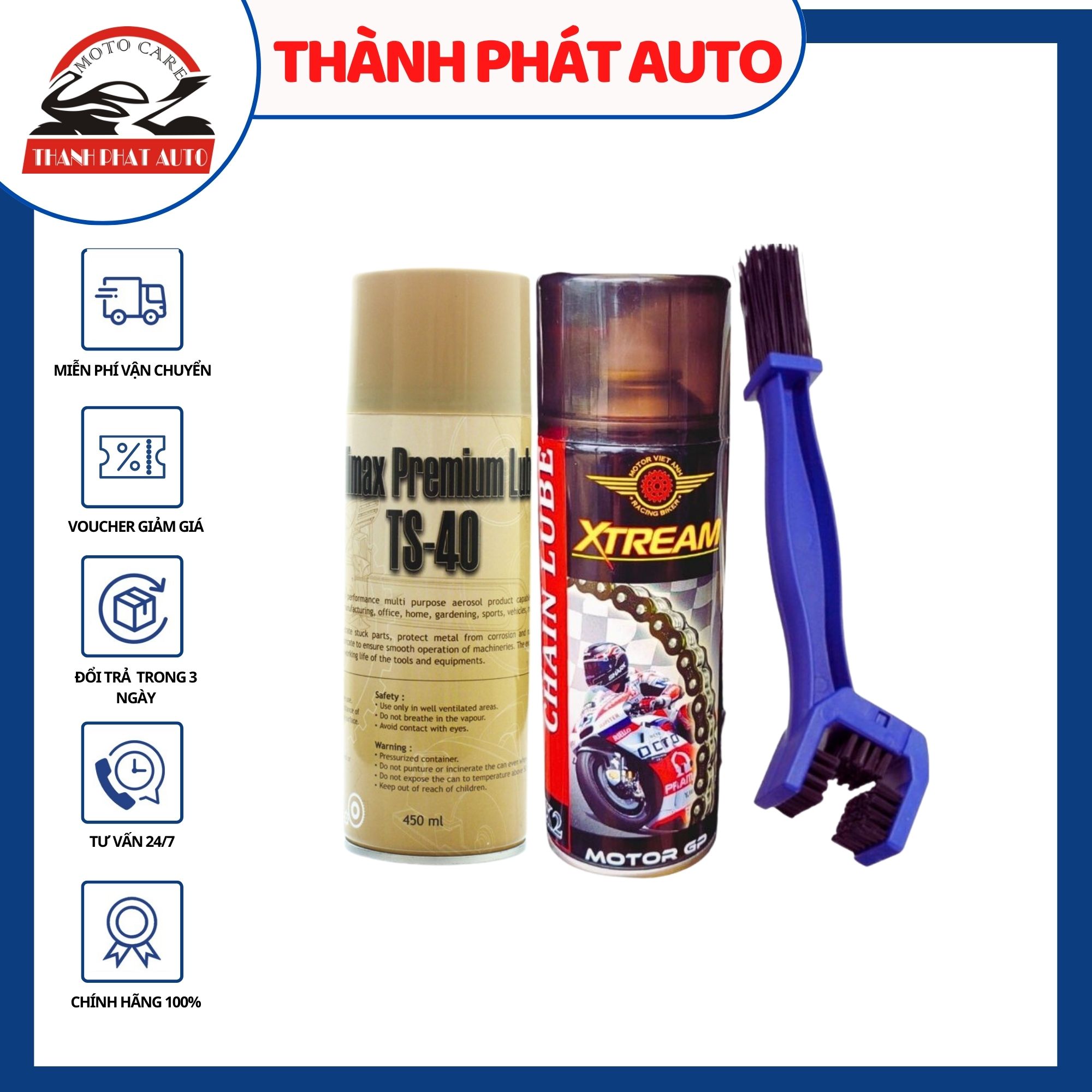 [HCM]BỘ 3 SẢN PHẨM RỬA TS-40 VÀ XỊT DƯỠNG  BÔI TRƠN CHỐNG SÉT XTREAM X2 TẶNG BÀN CHẢI 3D