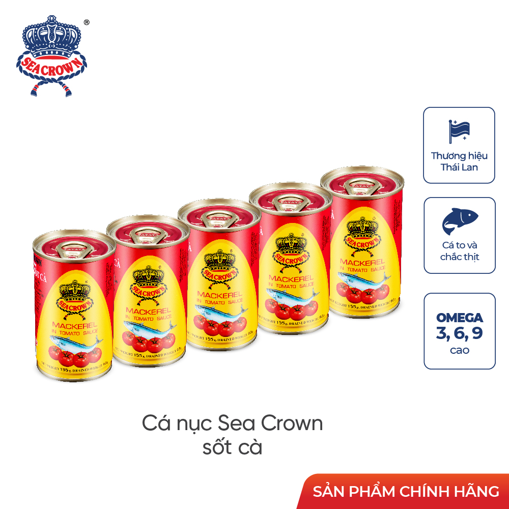 Combo 5 lon cá Nục Sea Crown sốt cà