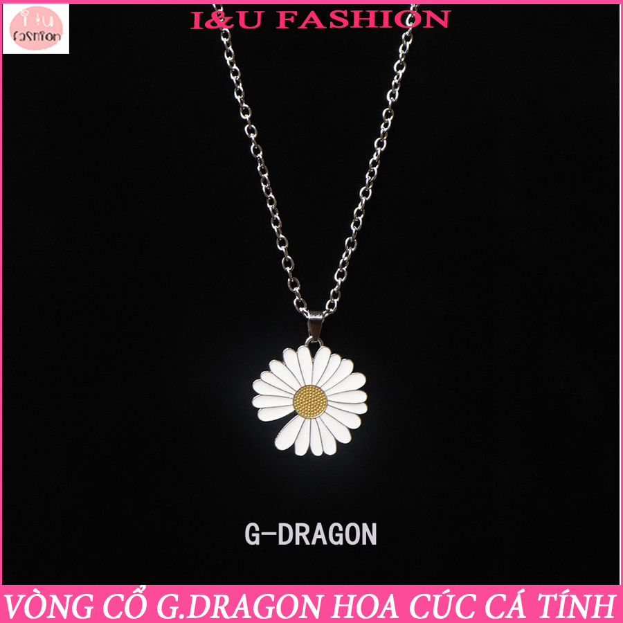 Dây Chuyền Vòng Cổ UNISEX Nam Nữ Cá Tính Ngầu , Vòng Cổ Đôi , Vòng Cổ Nhóm Hoa Cúc G.D - G.Dragon Kim Loại Màu Bạc Phong Cách Thời Trang Độc Đáo VC-37 Mỏng