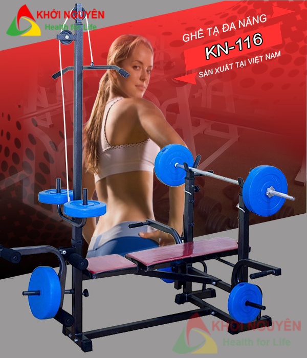 Ghế tập tạ đa năng KN-116, ( Không bao gồm đòn và tạ)
