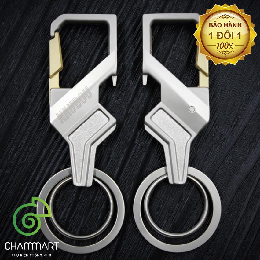 Móc Khóa Nam Cá Tính Phong Cách Châu Âu Hiện Đại CM40 (Móc Trên Chéo) - Bạc