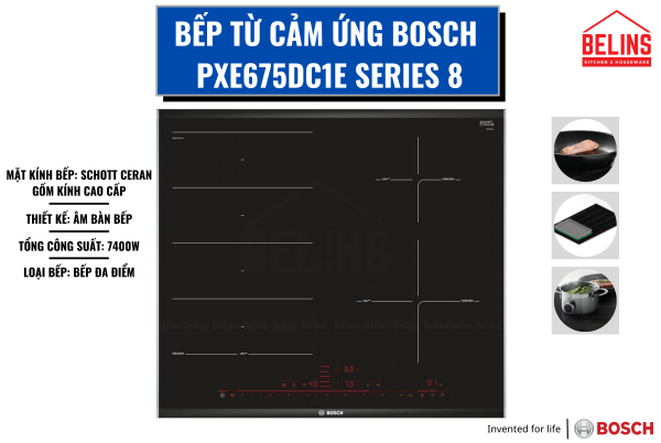 [BELINS] Bếp Từ Cảm Ứng Bosch PXE675DC1E Series 8
