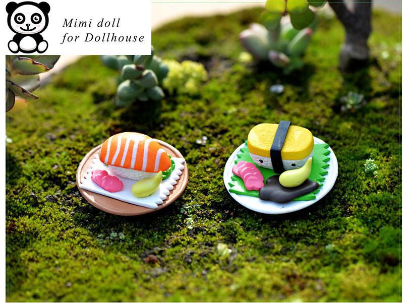 Charm Slime Mô hình đĩa sushi cá HPMCharm Đường kính 4.8 cm