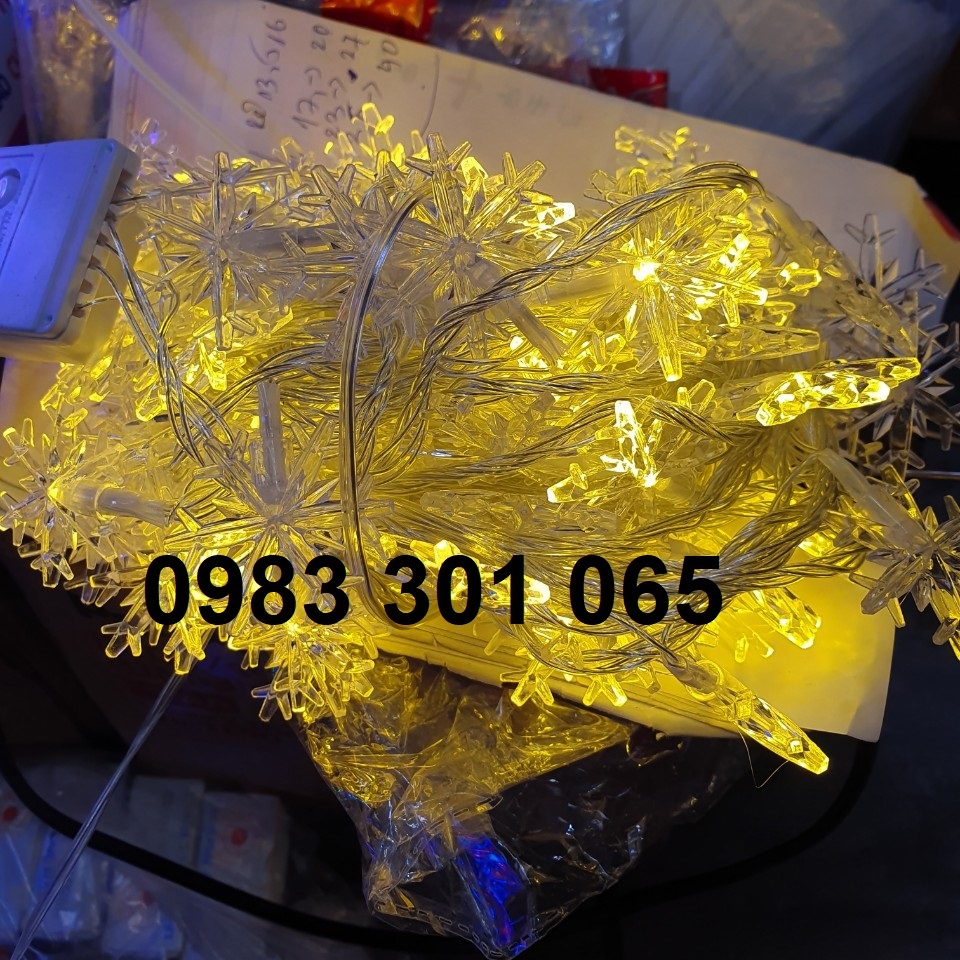 Noel - dây đèn led kiểu - treo trang trí noel dài10m đèn led hình bông tuyết
