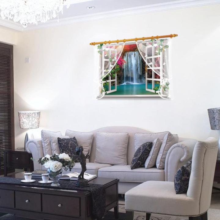 Decal trang dán tường Khung cửa sổ Thác Nước SK9020E