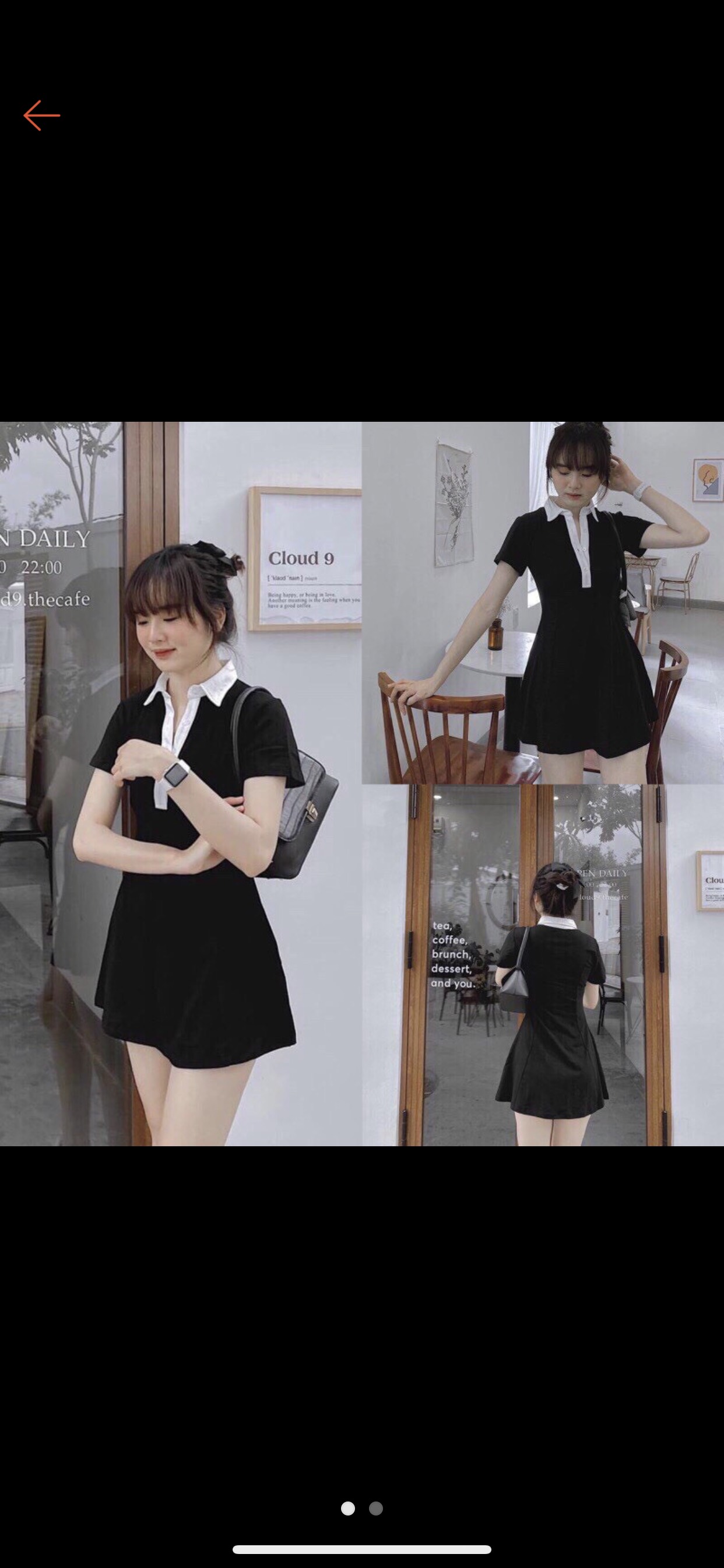 SIÊU PHẨM VÁY POLO CỔ BẺ ĐEN TRẮNG