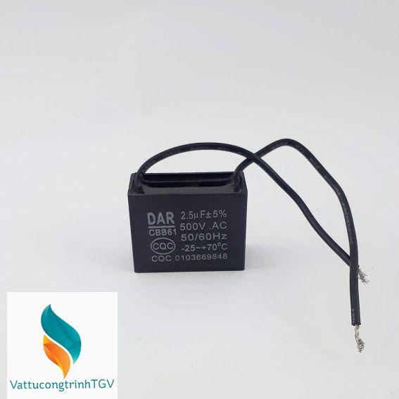 Tụ quạt dây DAR CBB61 450VAC 1uF-1.5uF-2uF-2.5uF
