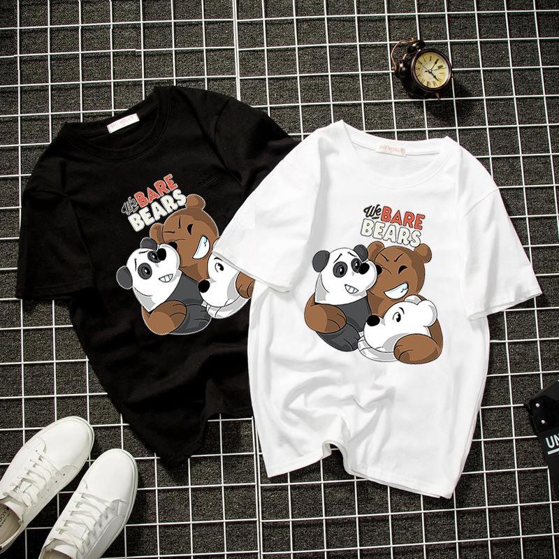 Áo thun Hàn Quốc unisex in 3 con gấu dễ thương vải dày mịn DEAL1049