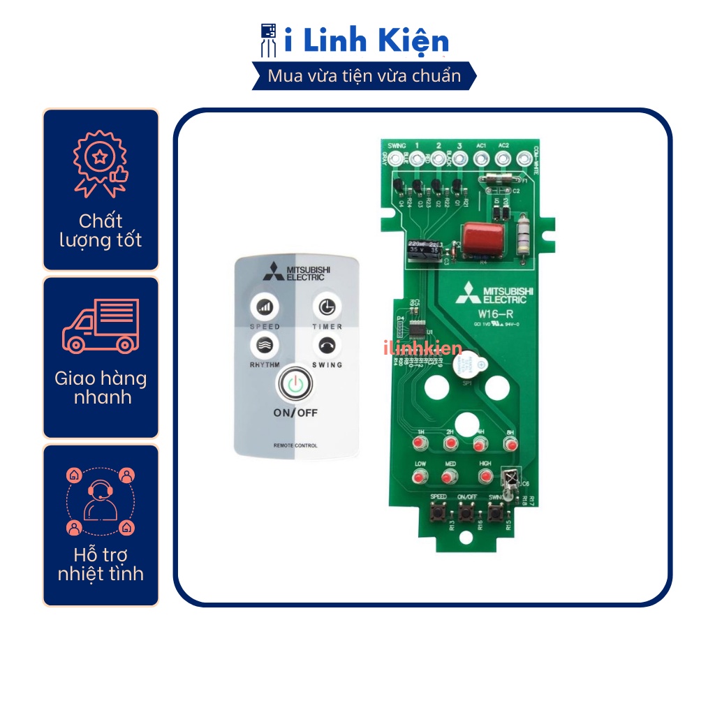 Mạch quạt treo tường Mitsubishi W16R