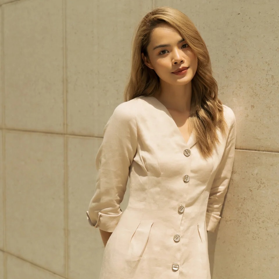 Đầm Linen Kem F2 D379