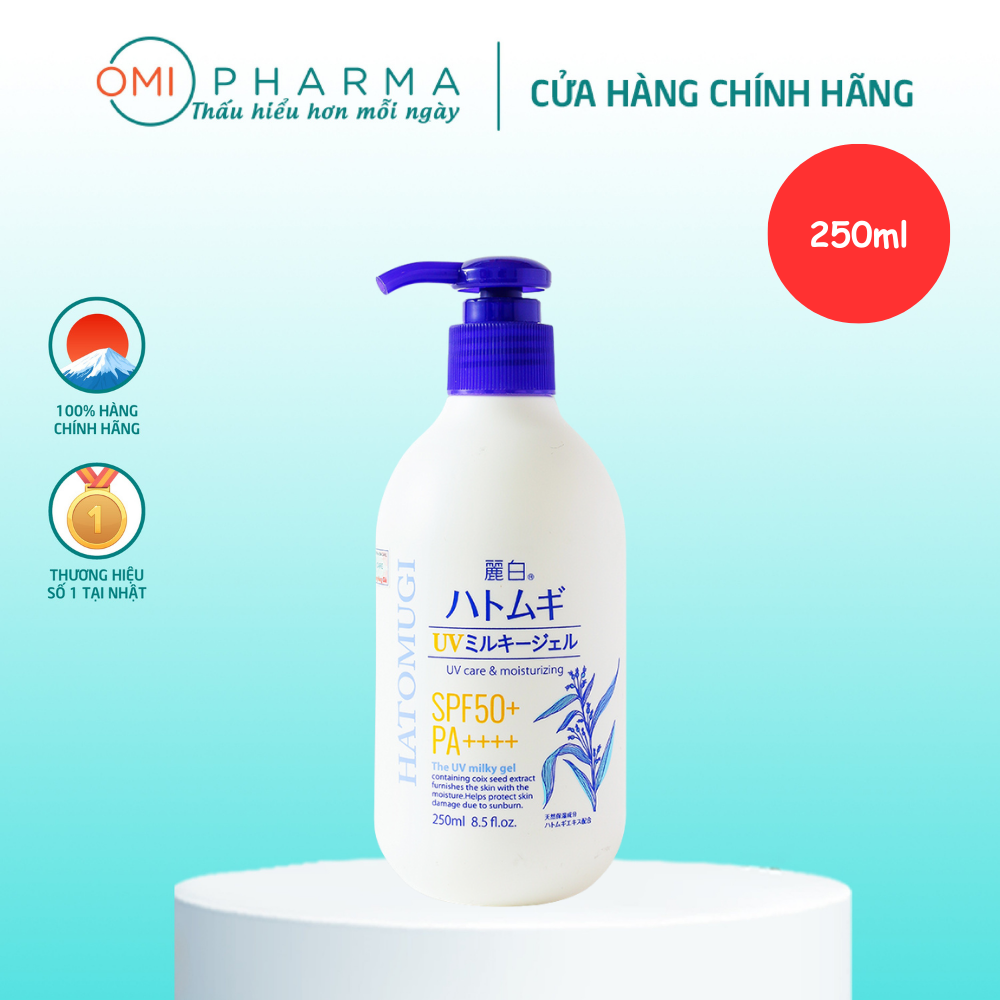 Sữa Dưỡng Thể Chống Nắng, Dưỡng Ẩm Và Làm Sáng Da Chiết Xuất Hạt Ý Dĩ Reihaku Hatomugi Nhật Bản SPF50 PA+++ (250ml/Chai)