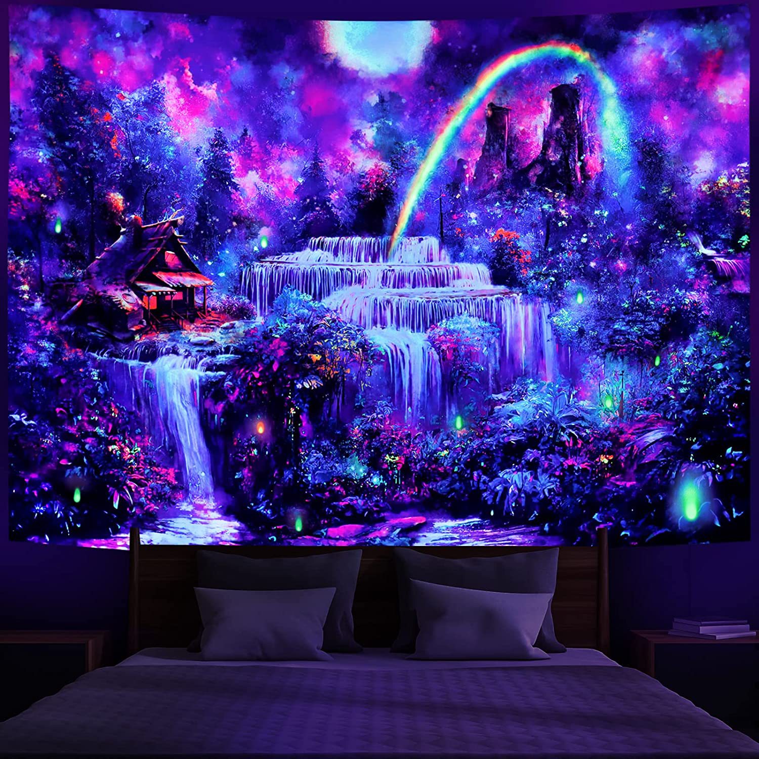 Fluorescent Tapestry UV Home Room Tapestry Live Background Cloth