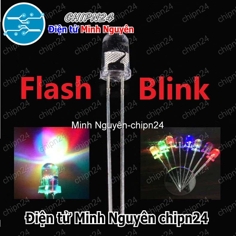 [25 con] Led 7 Màu RGB 2 chân (5mm/3mm/5 ly/3 ly/ Nháy Nhanh/Chậm) - [Chọn Loại] - HHH.00021