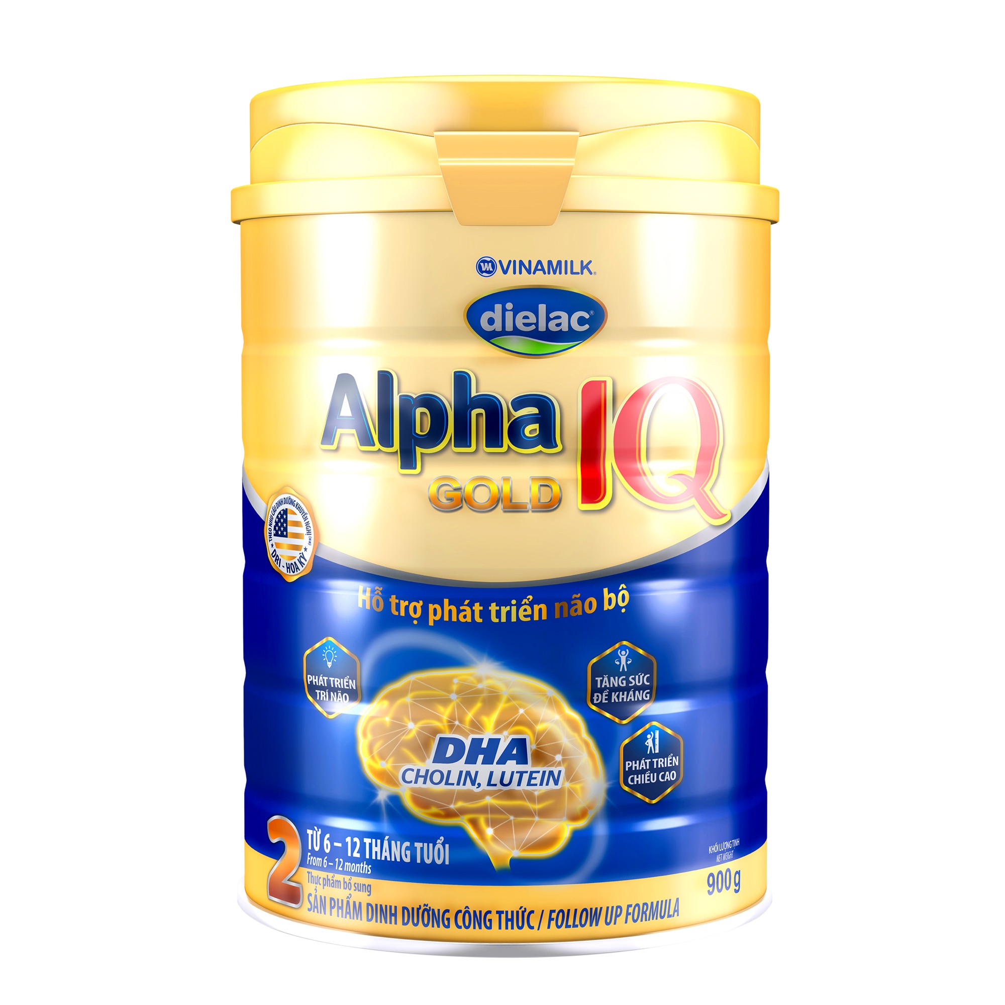 [Hoàn tiền 12%] Sữa bột Dielac Alpha Gold IQ 2 850g ( Mẫu mới )