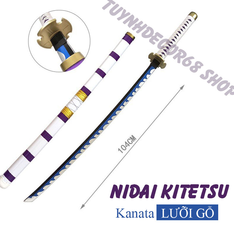 Tặng kệ + Freeship Kiếm Katana, One Piece, Zoro, Song Kiếm Oden, Luffy, Law cao cấp dài 104cm Không làm bằng kim loại