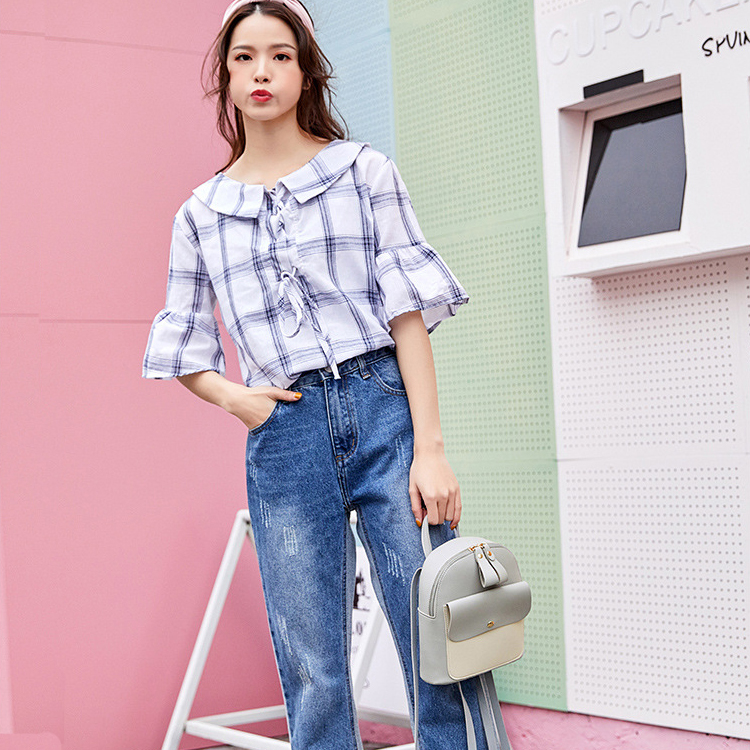 Balo Giả Da Nữ Thời Trang BLMR29 Màu Xám