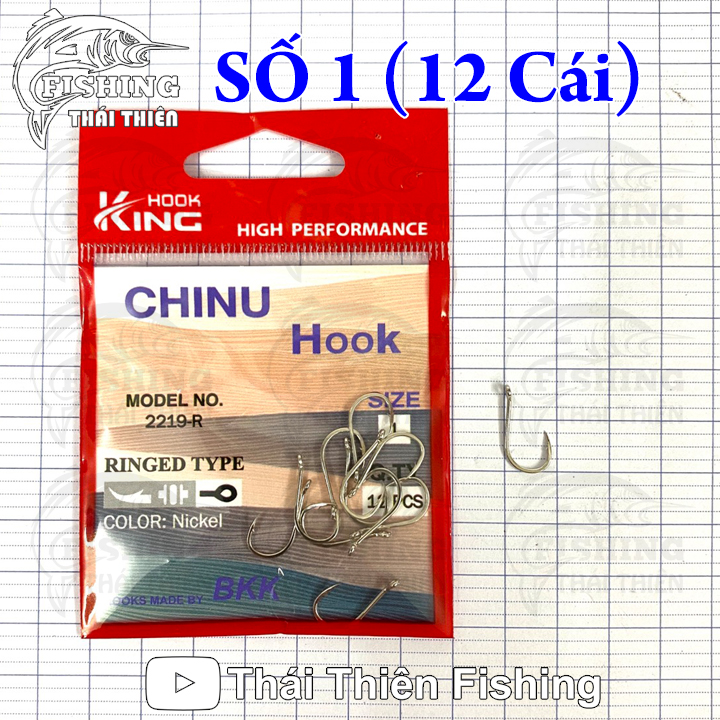 Lưỡi Câu Cá King Hook Chinu Nickel Made By BKK