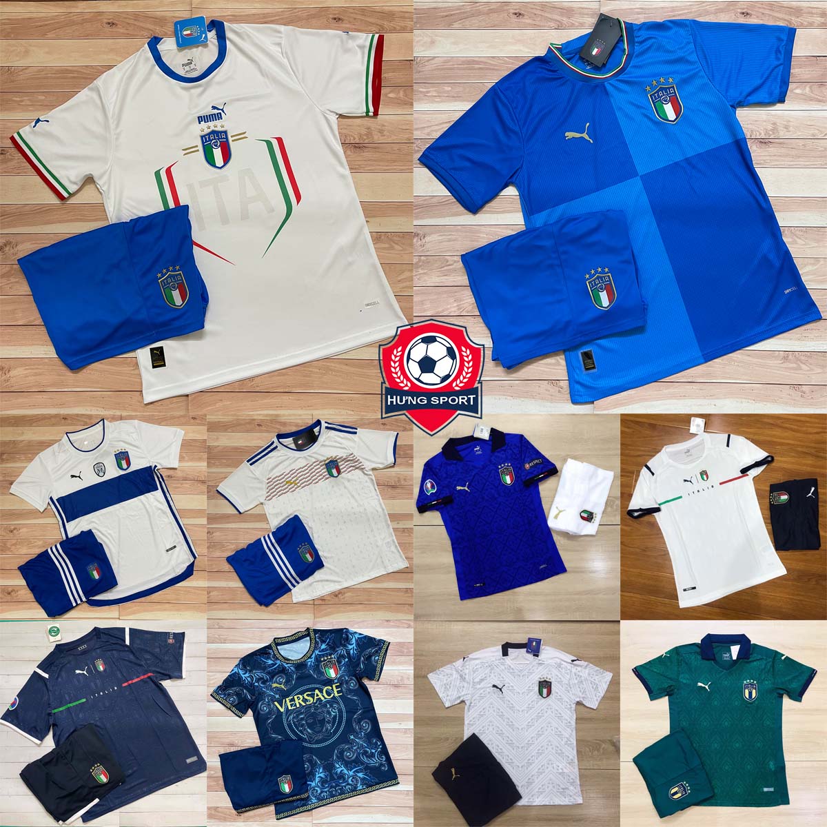 Áo Bóng Đá Đội Tuyển Italia Áo Đá Banh ĐT Ý Mới Nhất 2022 - Chuẩn Mẫu Thi Đấu - Vải Polyester Gai Thái Cao Cấp