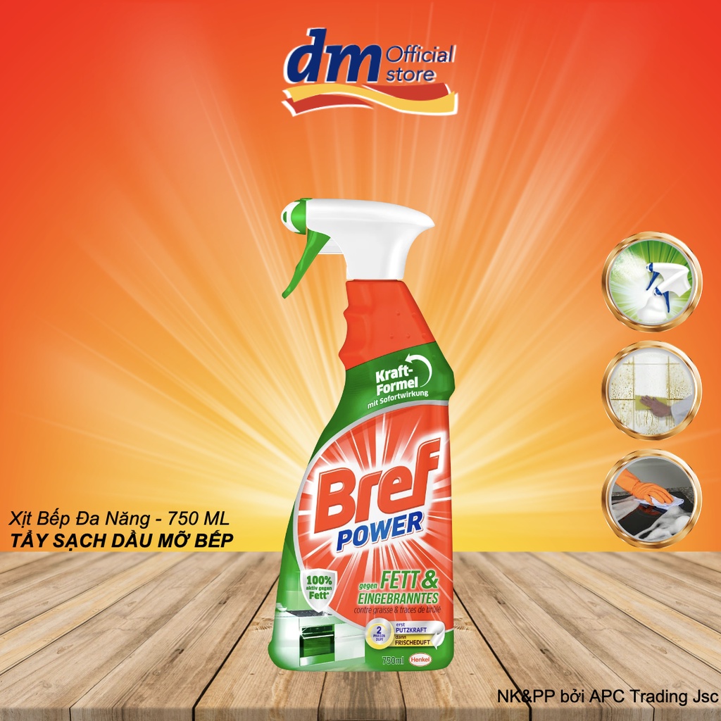 Chai xịt tẩy vi khuẩn nấm mốc Bref Power Bacterial diệt 99,9% vi khuẩn và nấm mốc gây hại chai 750ml
