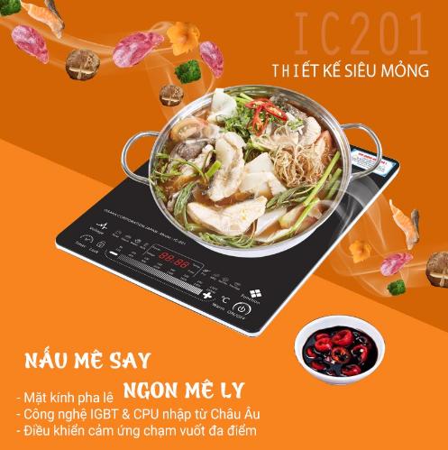 BẾP ĐIỆN TỪ OSAKA IC201 - MẶT KÍNH PHA LÊ CƯỜNG LỰC
