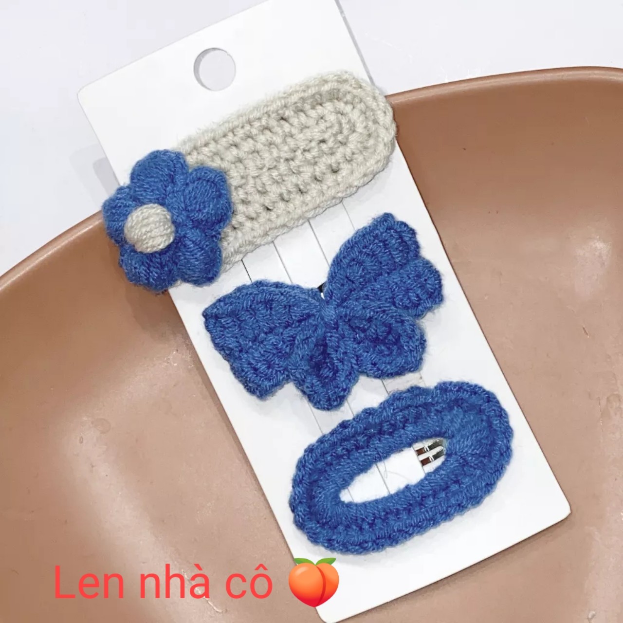 [ Handmade ] KẸP TÓC LEN HÌNH NƠ