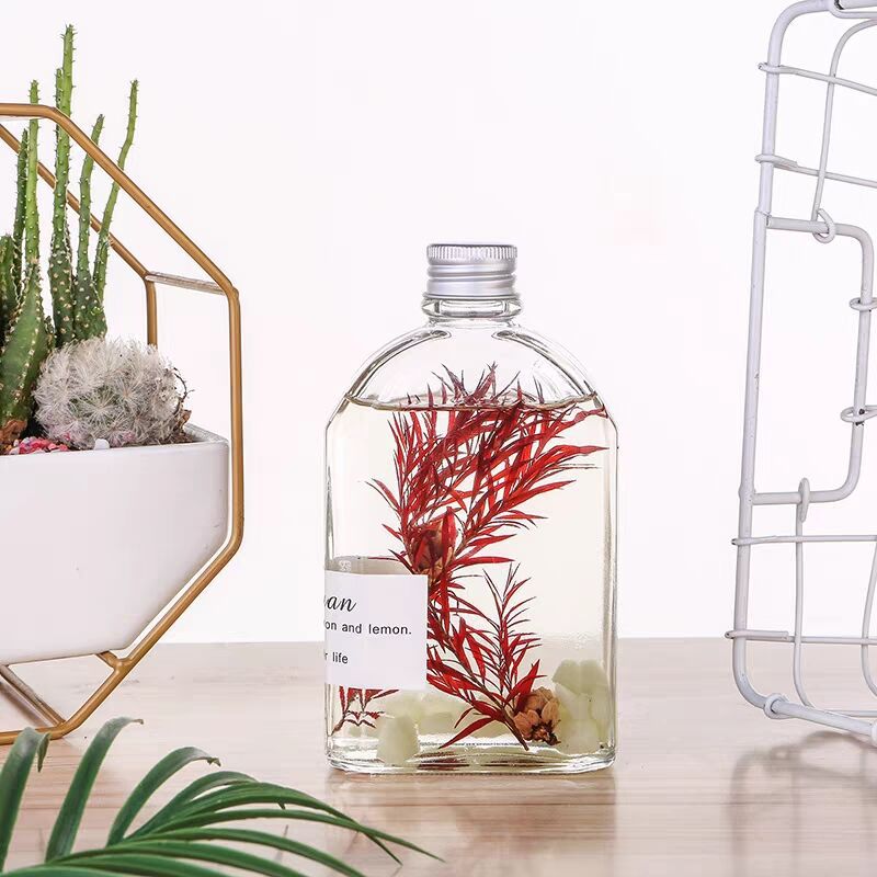 Chai thủy tinh 100ml thân vuông dẹp vai tròn nắp nhôm