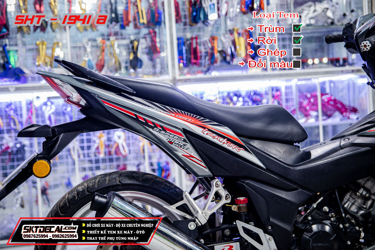 tem rời winner 150 xám xi măng king drag