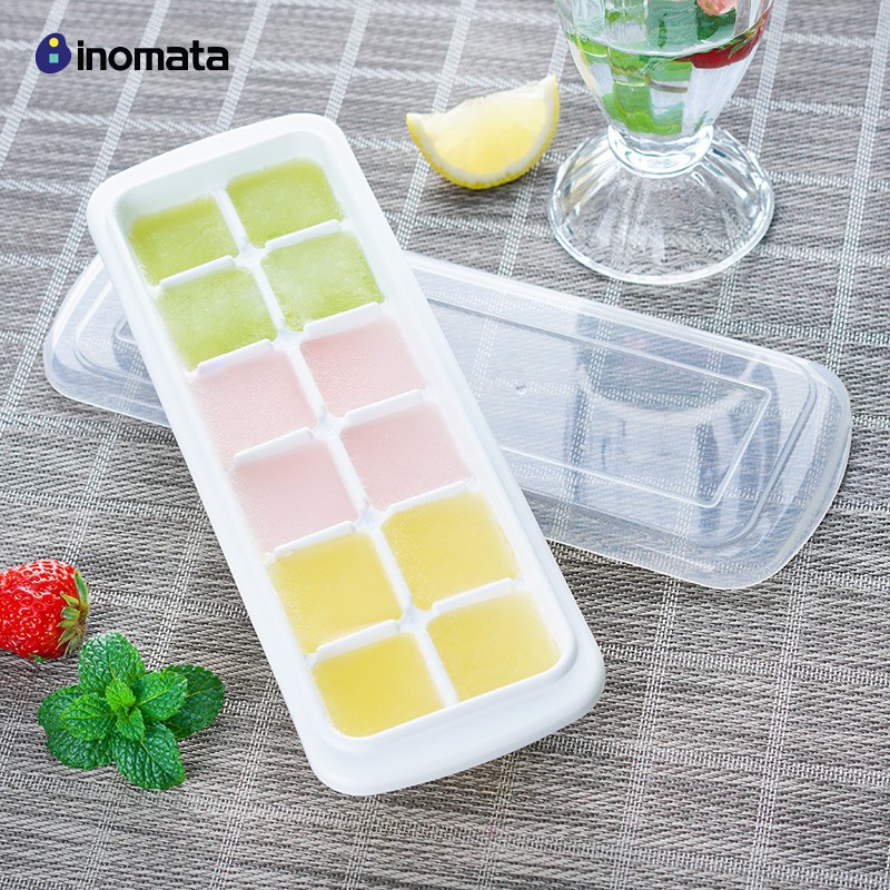 (12 viên / 48 viên) Khay đá có nắp đậy / trữ thức ăn dặm Inomata cho bé  - Made in Japan - Nhật KBN 503