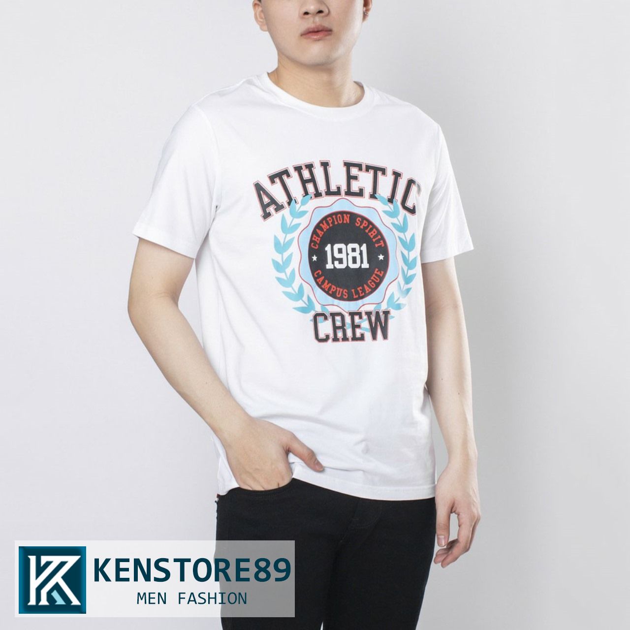 Áo thun nam cổ tròn ATH CREW cao cấp KENSTORE89 ATV189