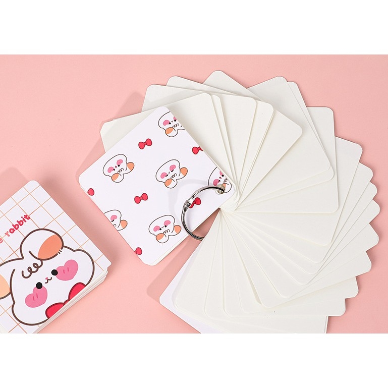 [HCM]Flashcard trắng học từ vựng hình vuông dễ thương
