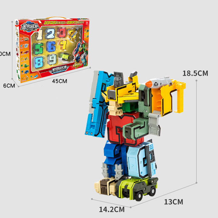 Lắp ráp robot số -  Robot biến hình số 0-9 đồ chơi lắp ráp