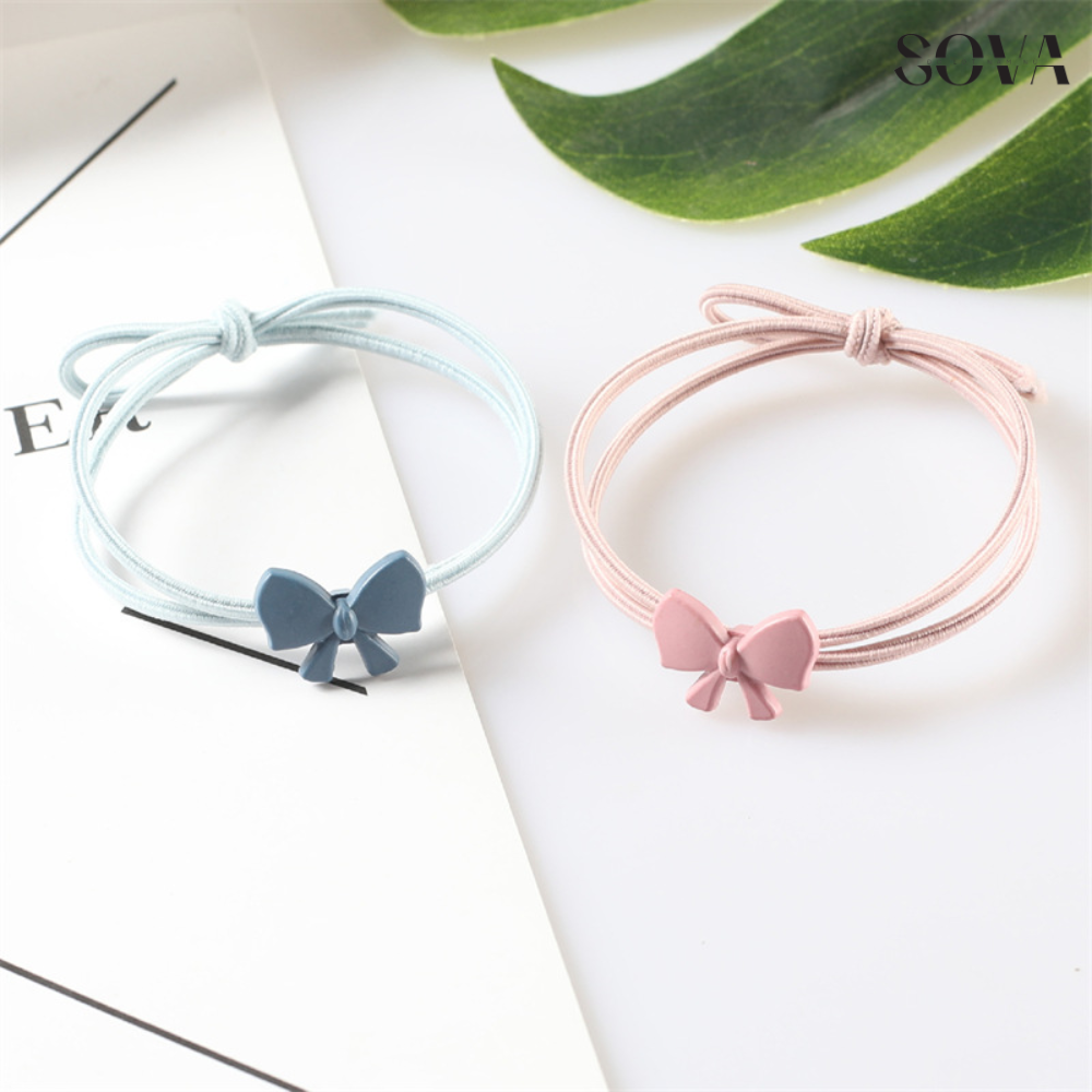 Dây cột tóc, thun buộc tóc hình nơ dành cho nữ, dây thun buộc tóc SOVA013