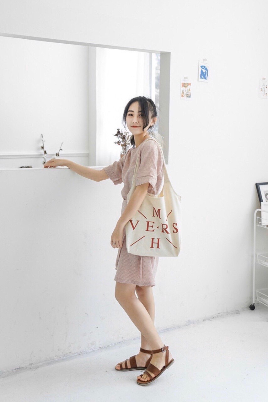 [HCM]TÚI TOTE VẢI CANVAS PHONG CÁCH HÀN - V-E-R-S