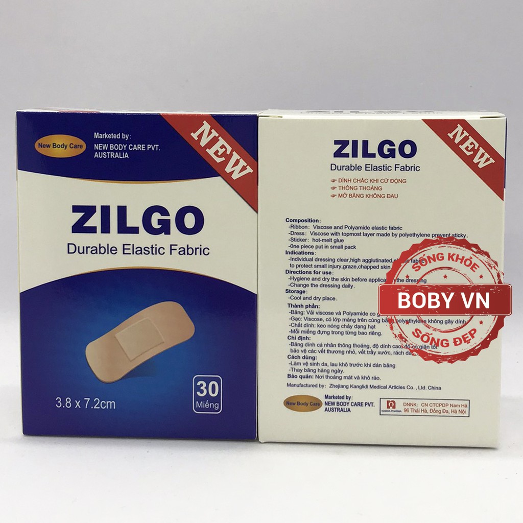 Băng Cá Nhân Zilgo Hộp 30 Miếng
