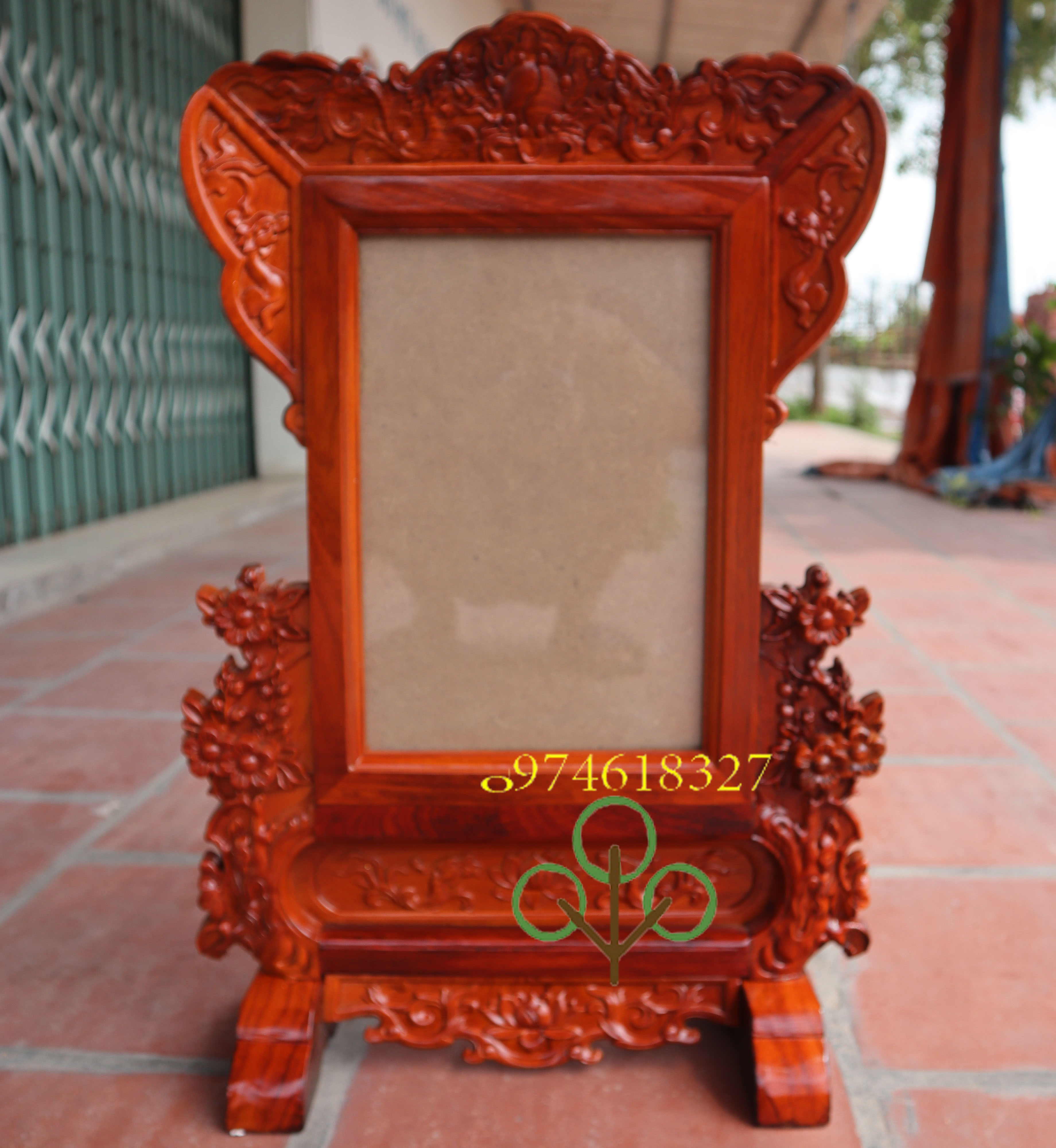 Khung ảnh mai gỗ gõ khung hình thờ trạm mai đồ thờ gỗ gõ 21x31